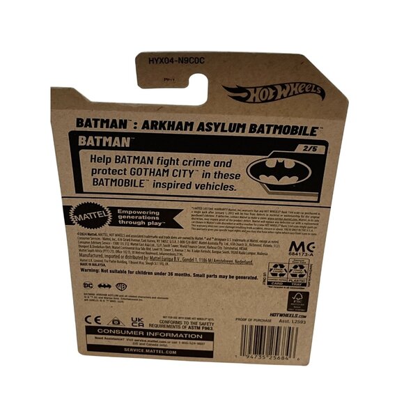 Hot Wheels Batman Arkham Asylum Batmobile 1:64 Diecast Car 2/5 Collectible - Picture 2 of 7